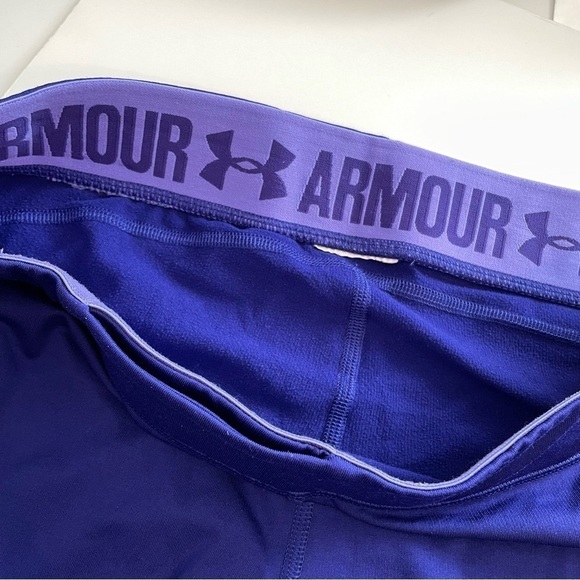 Under Armour Blue Purple Leggings Pull On Stretchy - Picture 3 of 5